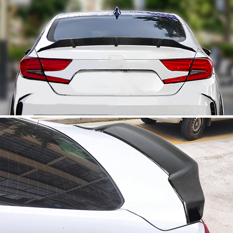 AeroBon Real Carbon Fiber Trunk Spoiler Compatible with 2018-2022 Honda Accord Spoiler (TR Style)