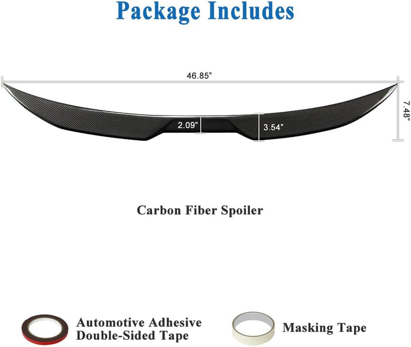 AeroBon Real Carbon Fiber Trunk Spoiler Compatible with 2013-2020 BMW 4-Series F32 Coupe Spoiler (MP Style 2024)