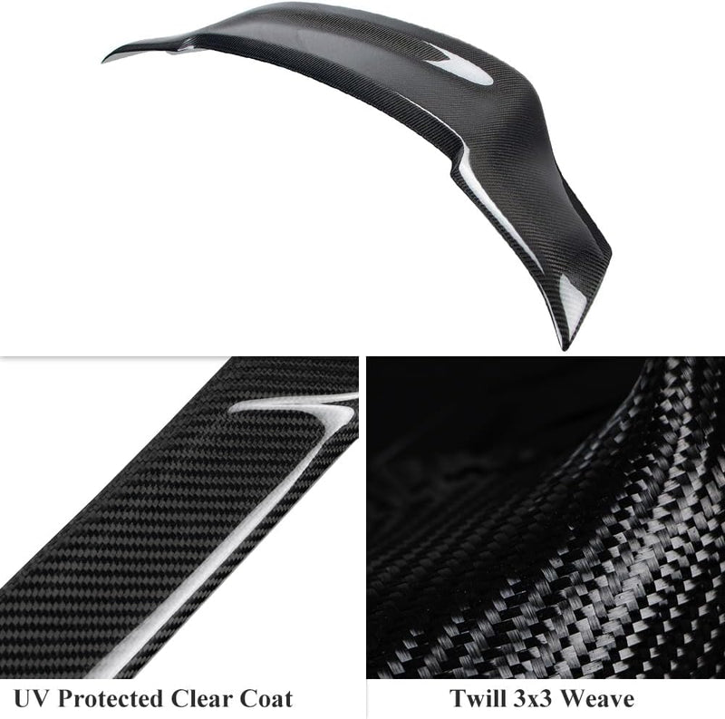 AeroBon Real Carbon Fiber Trunk Spoiler Compatible with 2007-2014 Infiniti G35, G37, G25, Q40 4-Door Sedan Spoiler (R Style)