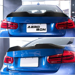 AeroBon Real Carbon Fiber Trunk Spoiler Compatible with 2013-2018 BMW 3 Series F30 Sedan and F80 M3 Spoiler (MP Style 2024)