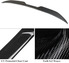 AeroBon Real Carbon Fiber Trunk Spoiler Compatible with 2021-2024 Audi A3 S3 RS3 (8Y) Sedan Spoiler (MP Style)