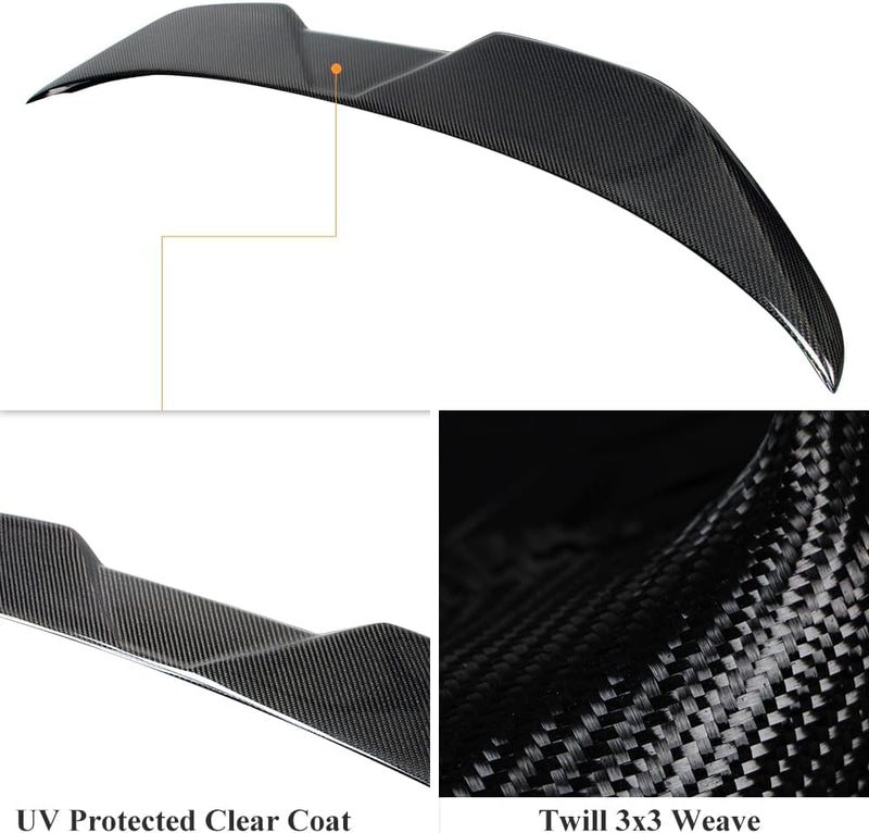 AeroBon Real Carbon Fiber Trunk Spoiler Compatible with 2007-2014 Infiniti G35, G37, G25, Q40 4-Door Sedan Spoiler (MP Style 2024 Design)