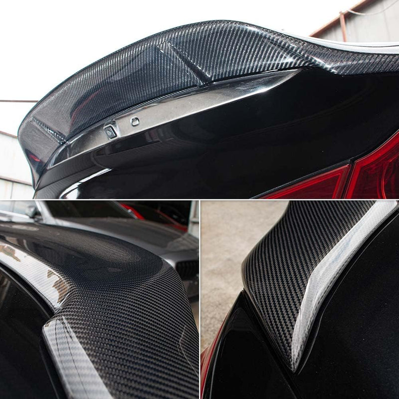 AeroBon Real Carbon Fiber Trunk Spoiler Compatible with 2007-2014 Infiniti G35, G37, G25, Q40 4-Door Sedan Spoiler (R Style)