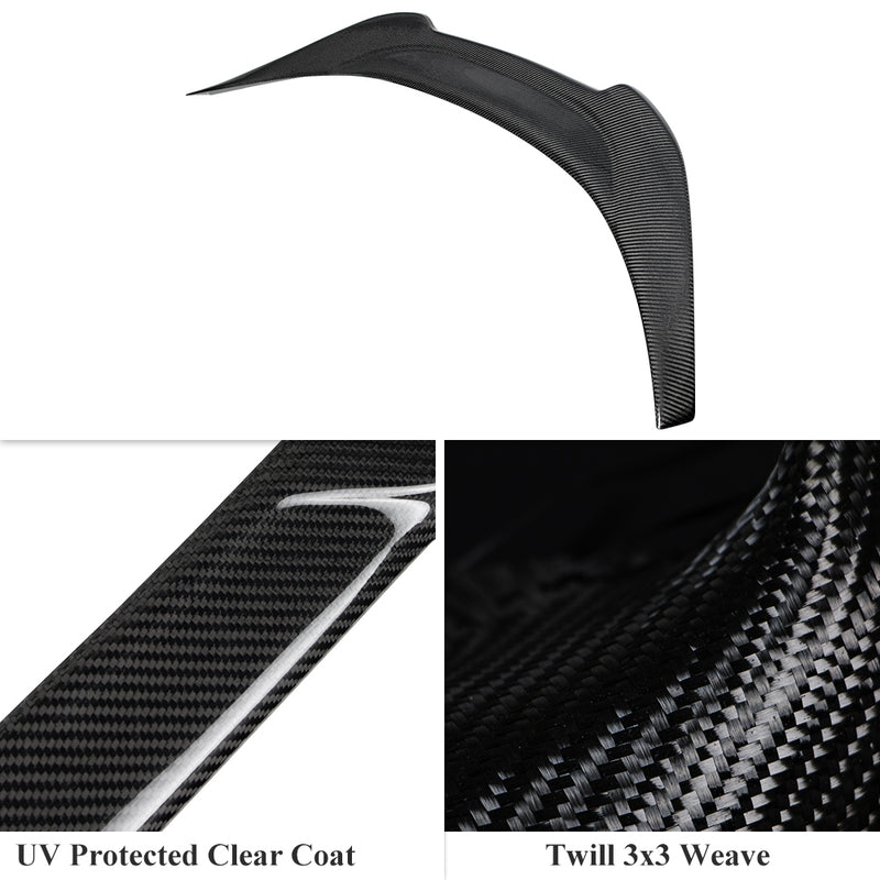 AeroBon Real Carbon Fiber Trunk Spoiler Compatible with 2022-2024 Toyota GR86, Subaru BRZ Spoiler (Big V Style)