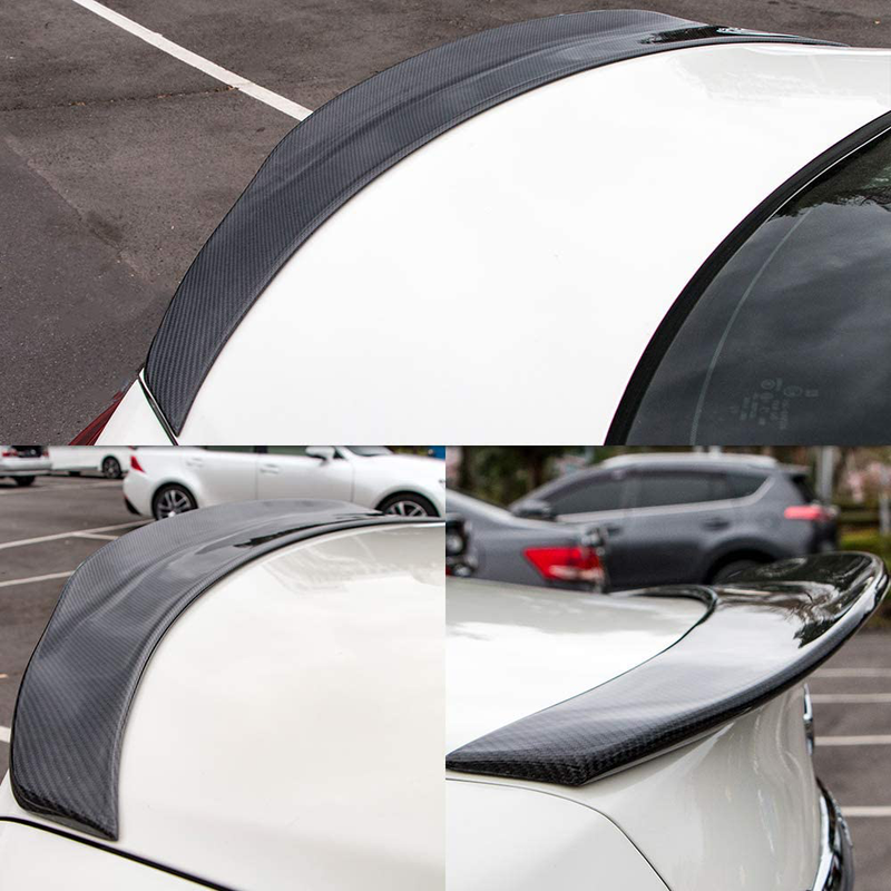 AeroBon Real Carbon Fiber Trunk Spoiler Wing Compatible with