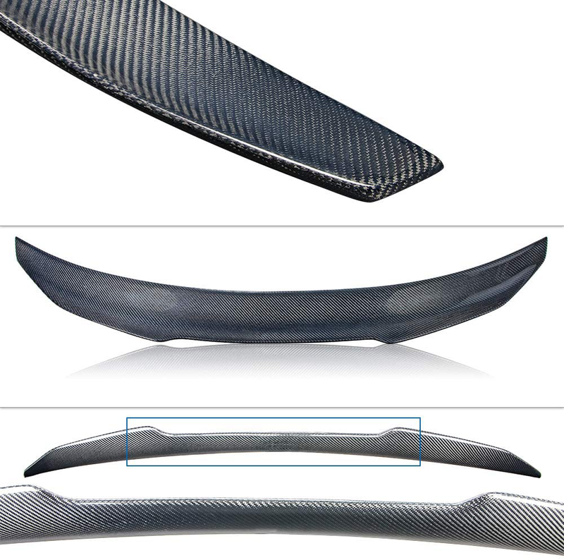AeroBon Real Carbon Fiber Trunk Lip Spoiler Compatible with 2015-21 Me