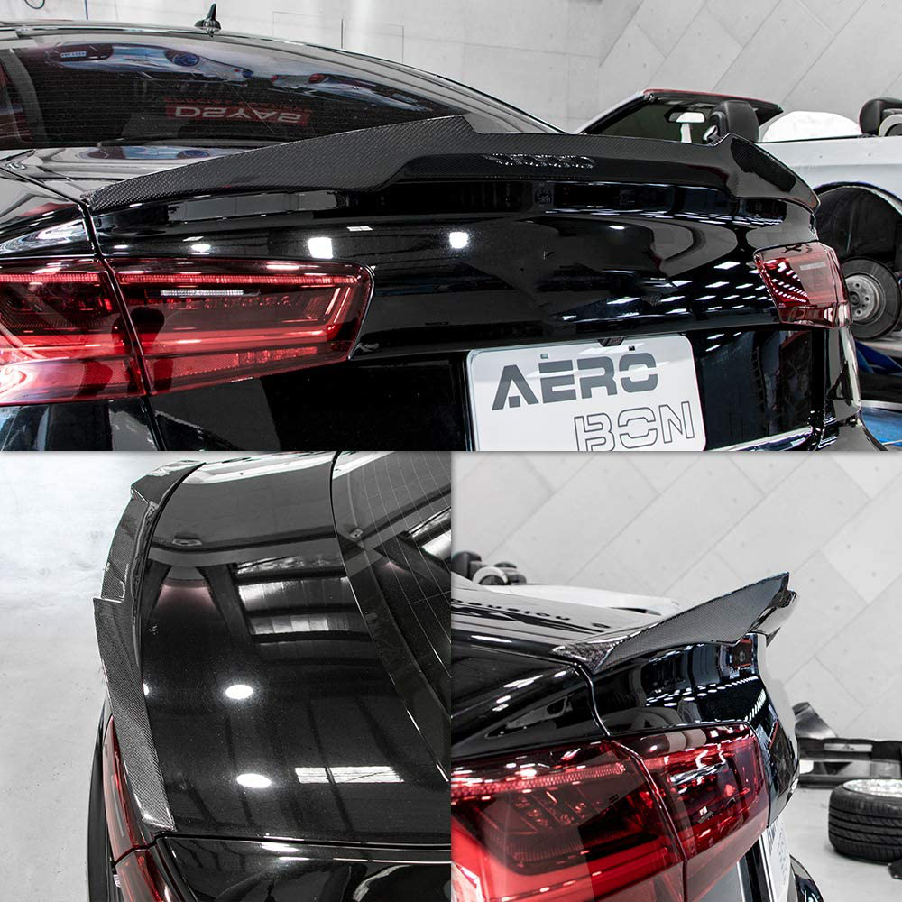 AeroBon Real Carbon Fiber Trunk Spoiler Compatible with 2012-18 Audi A
