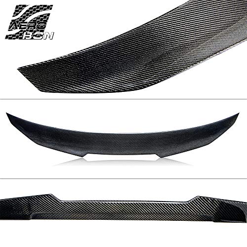 AeroBon Real Carbon Fiber Trunk Spoiler Wing Compatible with 2014